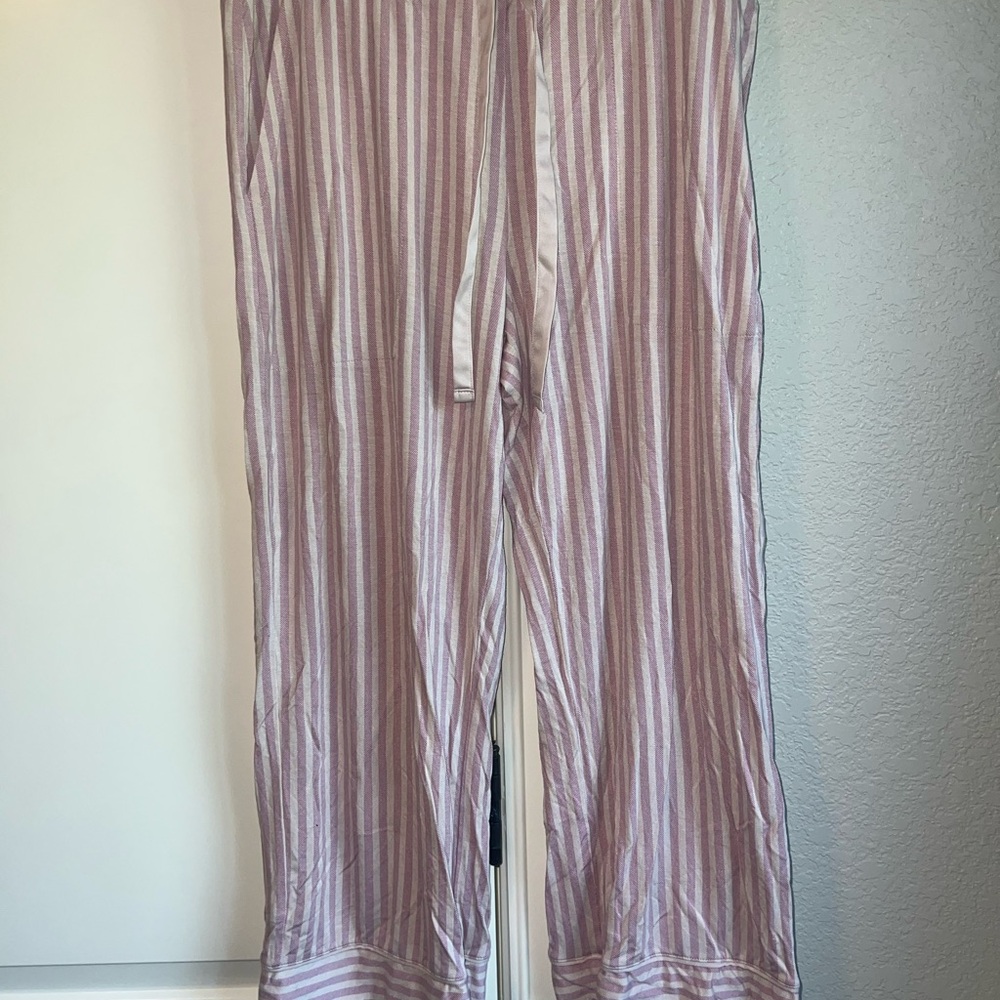 Striped Pink and White Pajama Pants